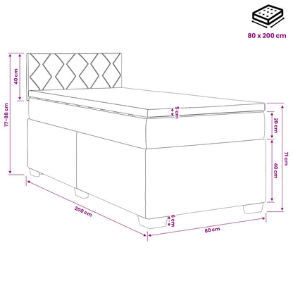 Boxspringbed met matras Donkerbruin 80 x 200 cm Stof