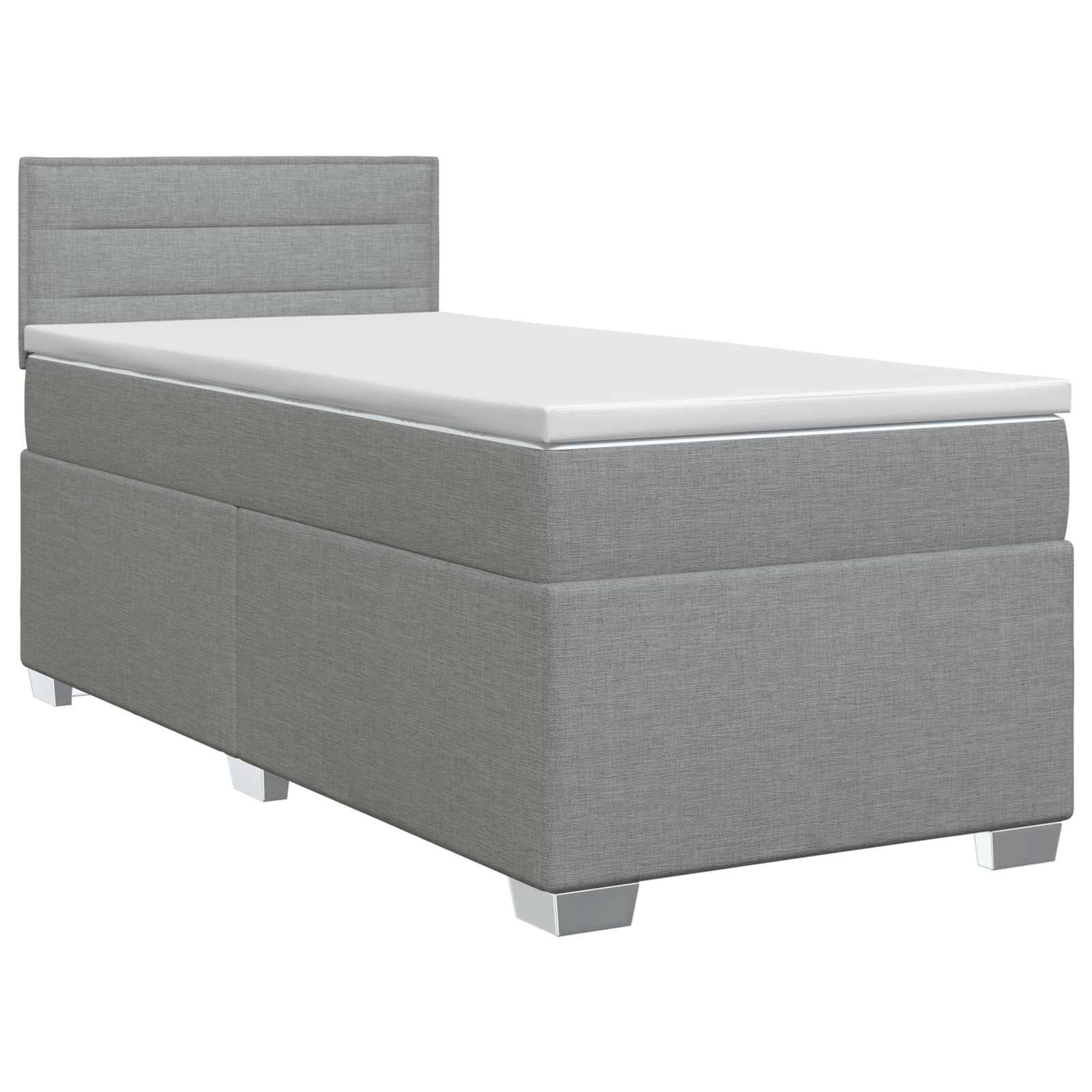 Boxspringbed met matras Lichtgrijs 90 x 190 cm Stof