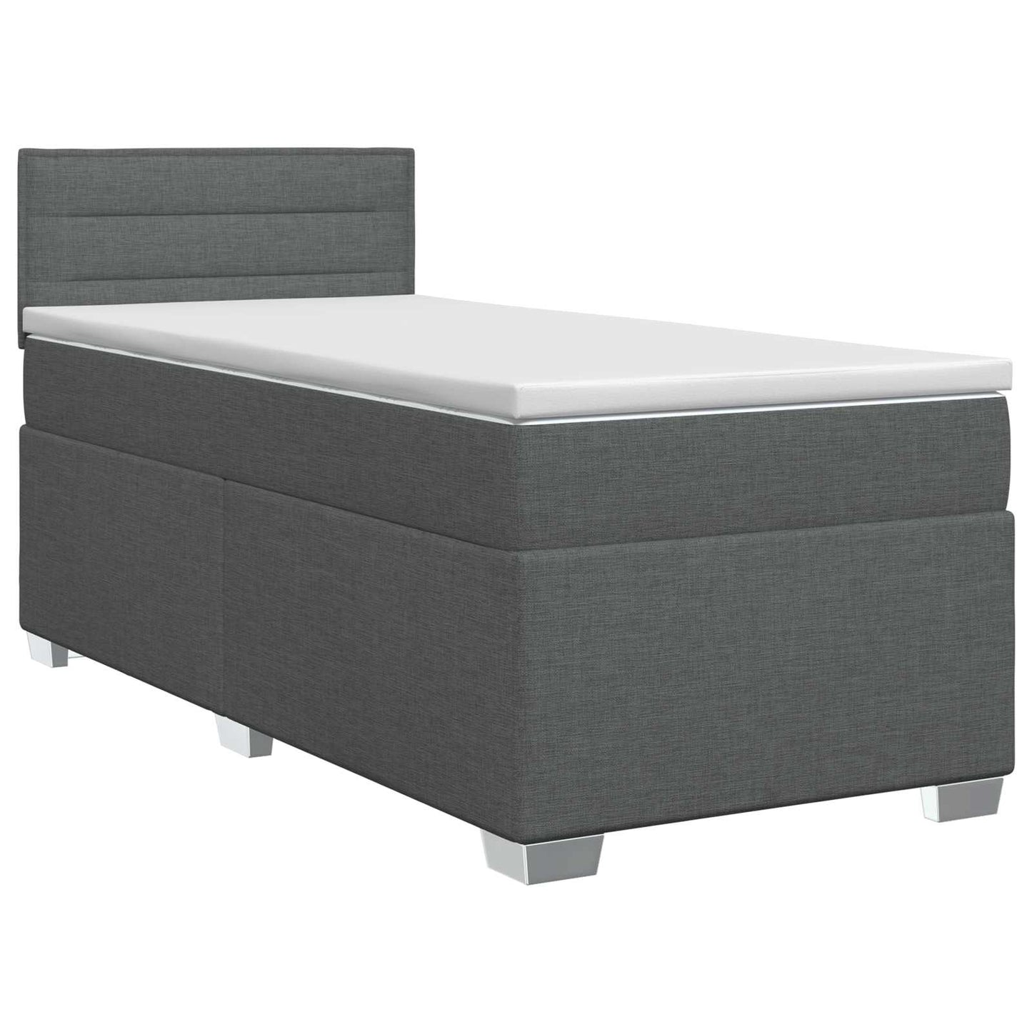 Boxspringbed met matras Donkergrijs 90 x 190 cm Stof