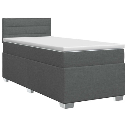 Boxspringbed met matras Donkergrijs 90 x 190 cm Stof