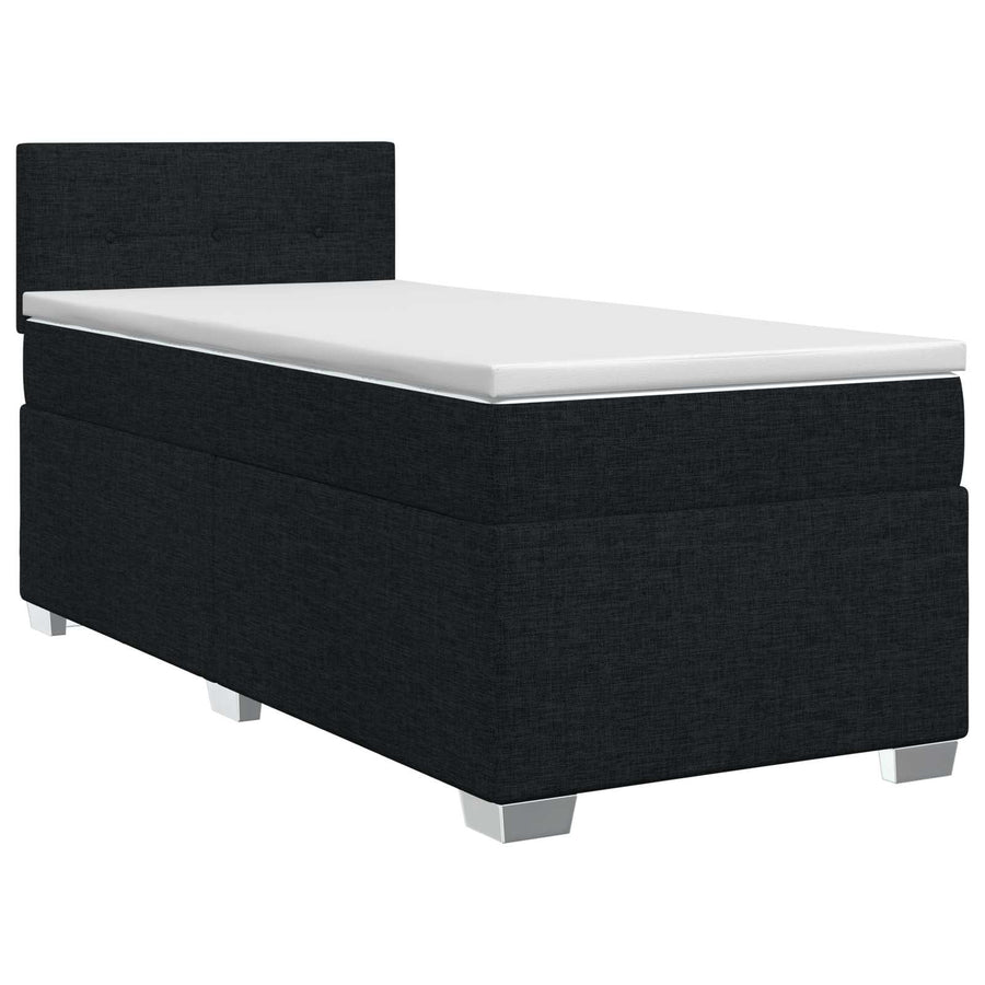 Boxspringbed met matras met hoofdeinde Zwart 90 x 190 cm Stof