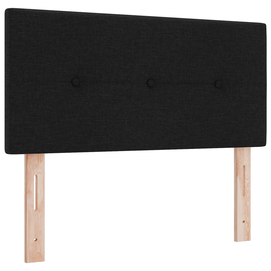 Boxspringbed met matras met hoofdeinde Zwart 90 x 190 cm Stof