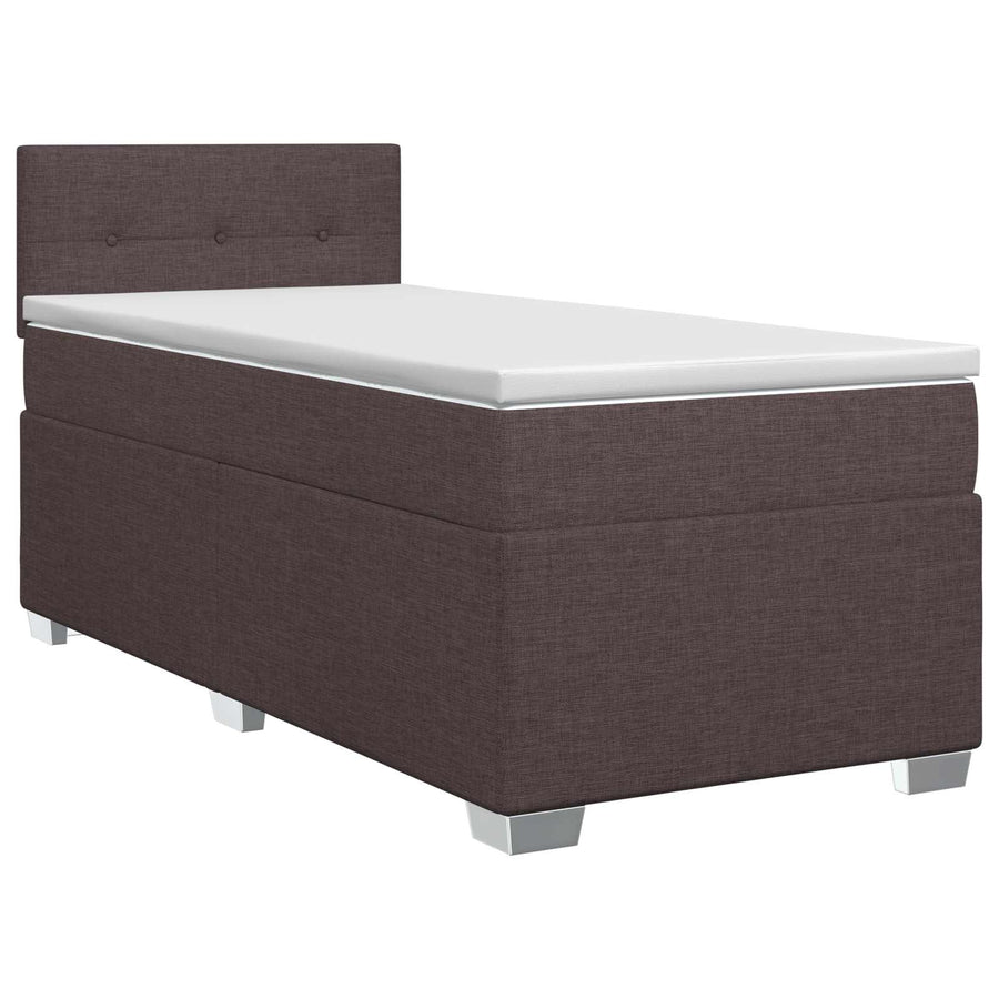 Boxspringbed met matras Donkerbruin 90 x 190 cm Stof