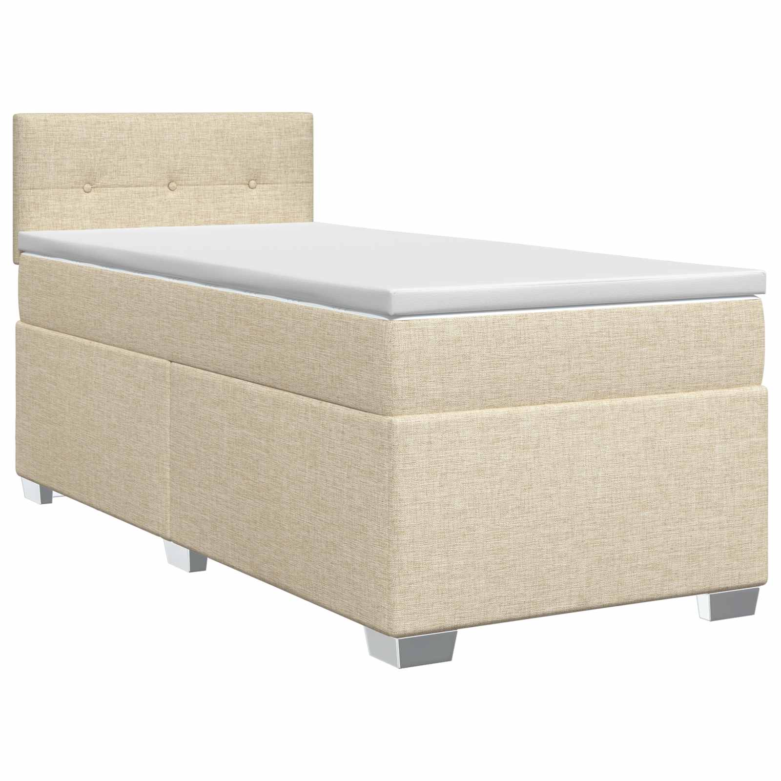 Boxspringbed met matras Crèmekleurig 90 x 190 cm Stof