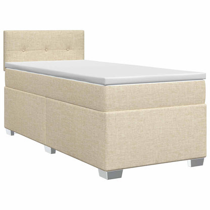 Boxspringbed met matras Crèmekleurig 90 x 190 cm Stof