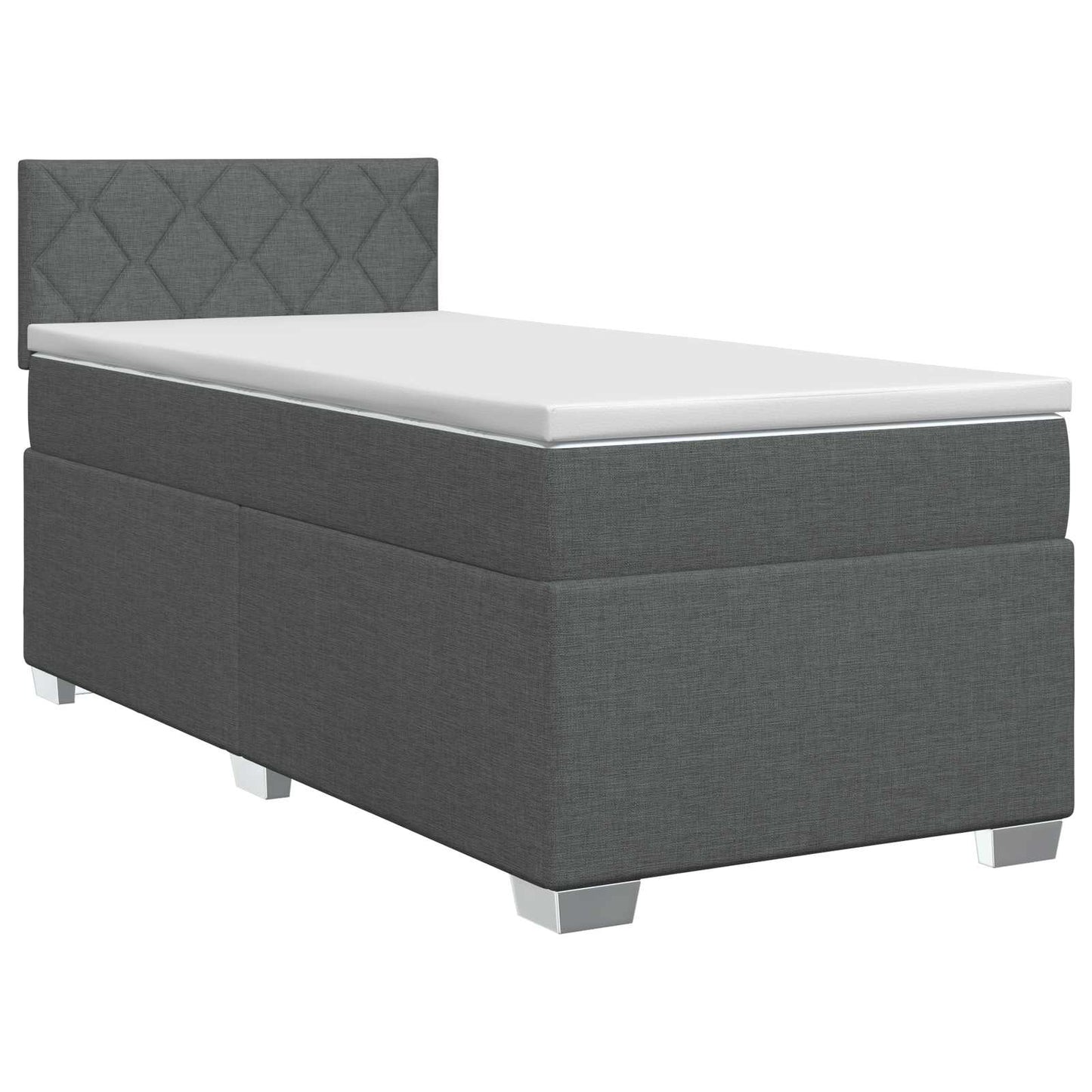 Boxspringbed met matras Donkergrijs 90 x 190 cm Stof