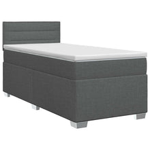 Boxspringbed met matras Donkergrijs 90 x 200 cm Stof