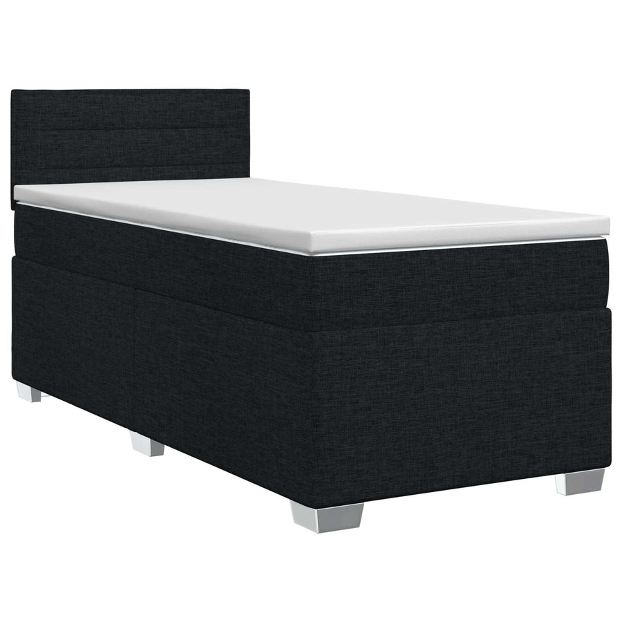 Boxspringbed met matras met hoofdeinde Zwart 90 x 200 cm Stof