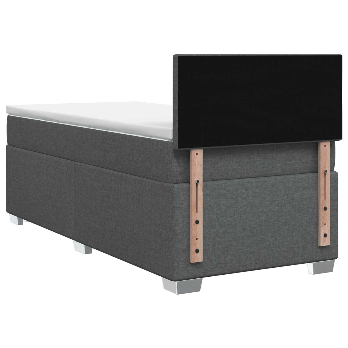 Boxspringbed met matras Donkergrijs 90 x 200 cm Stof