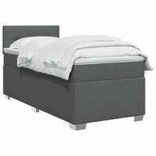 Boxspringbed met matras Donkergrijs 90 x 200 cm Stof