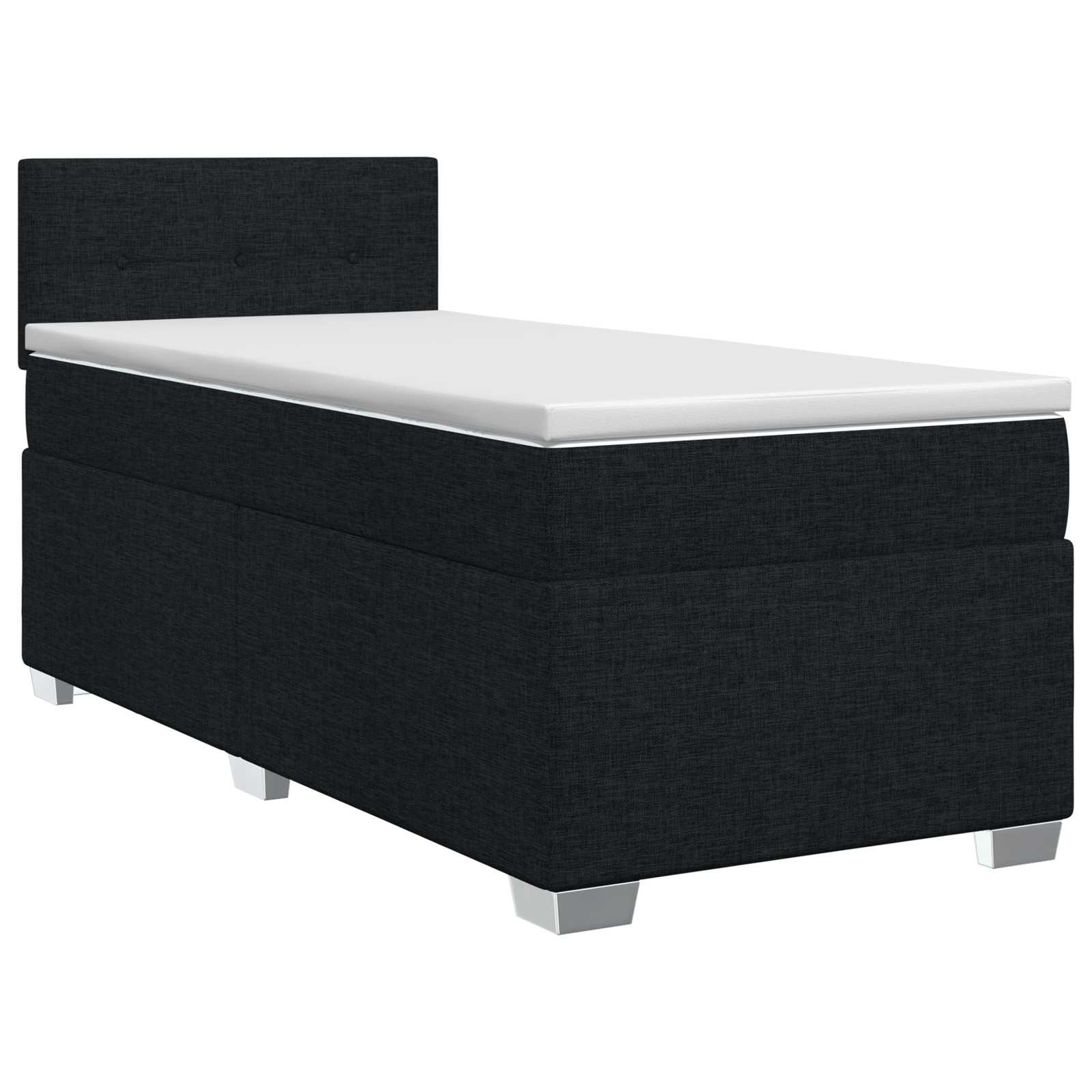 Boxspringbed met matras met hoofdeinde Zwart 90 x 200 cm Stof