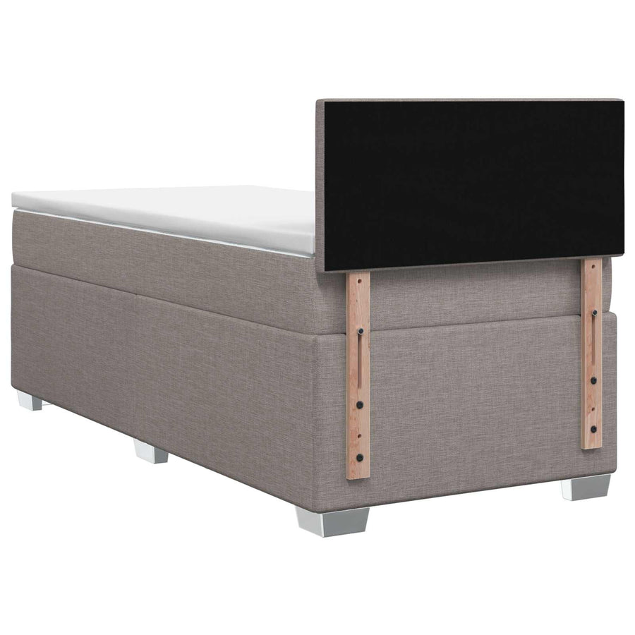 Boxspringbed met matras met hoofdeinde Taupe 90 x 200 cm Stof