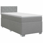 Boxspringbed 90x200 cm lichtgrijs stof