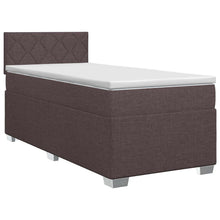 Boxspringbed met matras Donkerbruin 90 x 200 cm Stof