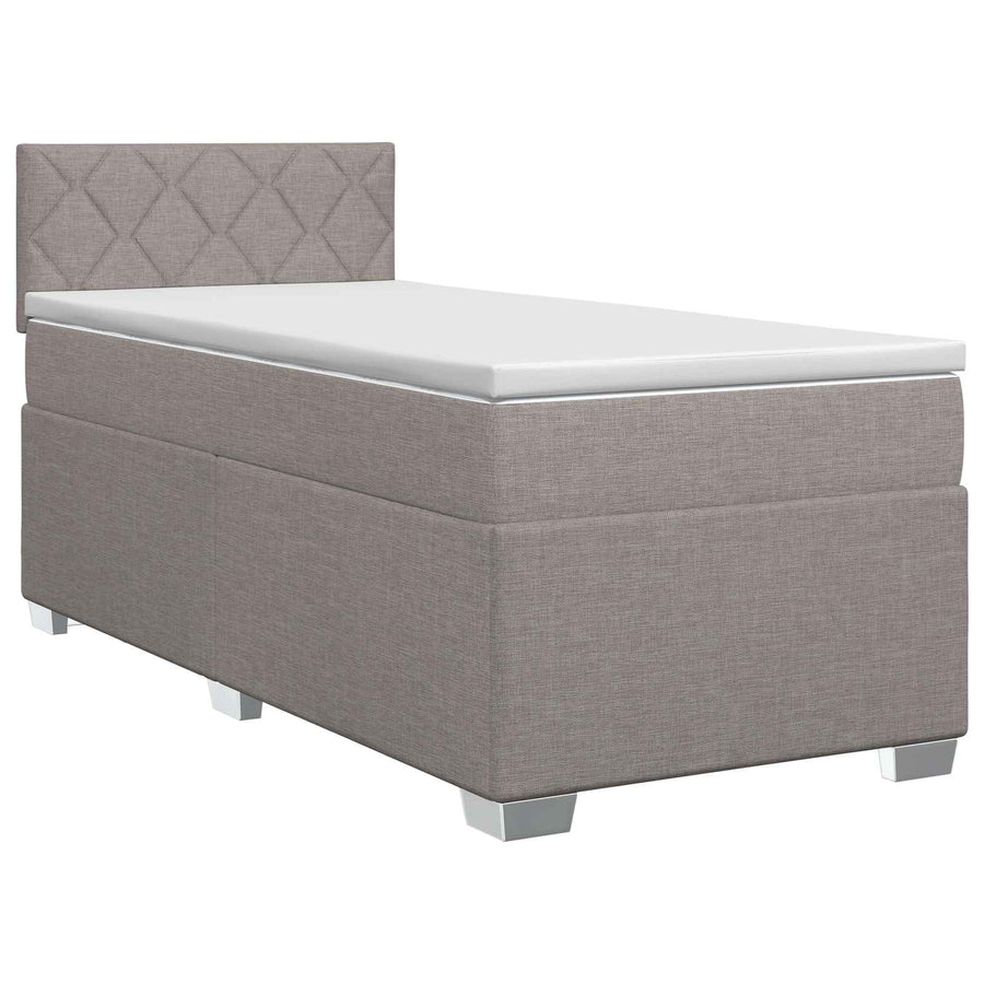 Boxspringbed met matras met hoofdeinde Taupe 90 x 200 cm Stof
