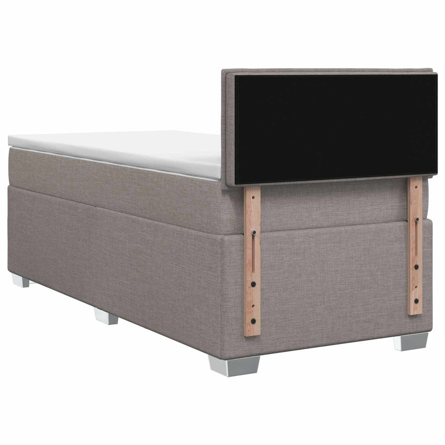 Boxspringbed met matras met hoofdeinde Taupe 90 x 200 cm Stof
