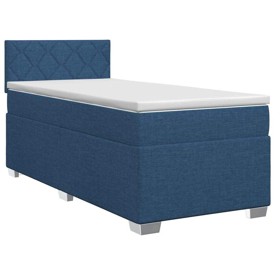 Boxspringbed met matras met hoofdeinde Blauw 90 x 200 cm Stof