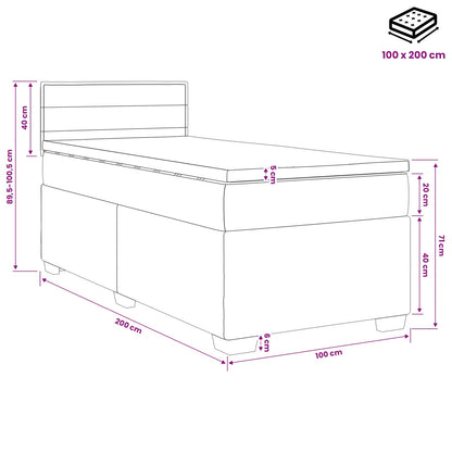 Boxspringbed met matras met hoofdeinde Taupe 100 x 200 cm Stof