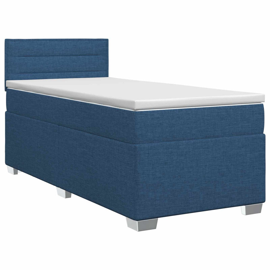 Boxspringbed met matras met hoofdeinde Blauw 100 x 200 cm Stof