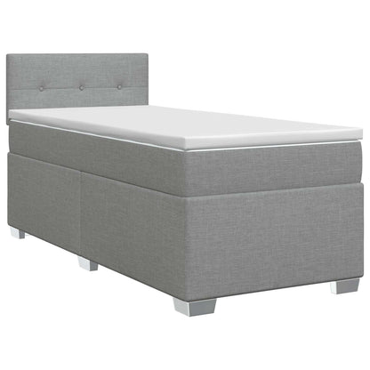 Boxspringbed met matras Lichtgrijs 100 x 200 cm Stof