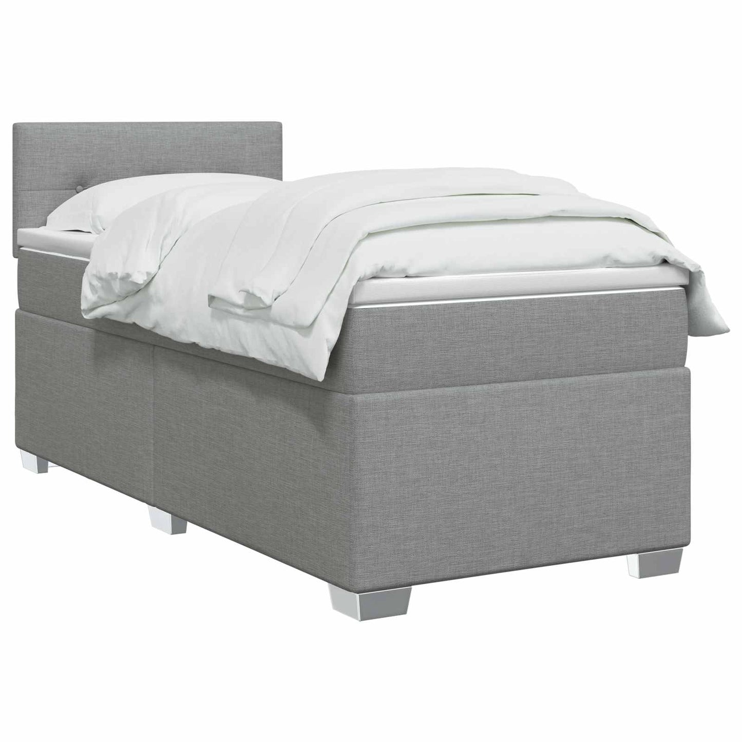Boxspringbed met matras Lichtgrijs 100 x 200 cm Stof