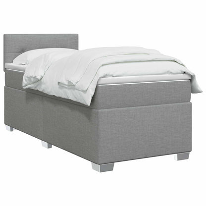 Boxspringbed met matras Lichtgrijs 100 x 200 cm Stof