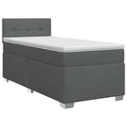 Boxspringbed met matras 100x200 cm donkergrijs