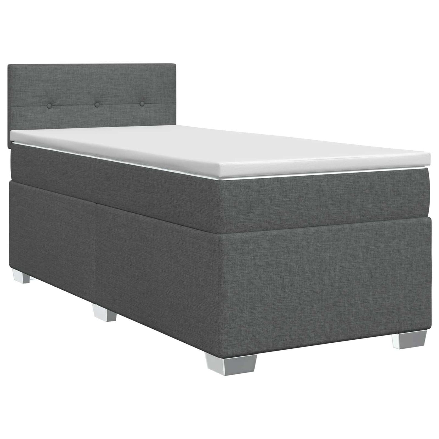 Boxspringbed met matras Donkergrijs 100 x 200 cm Stof