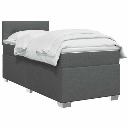 Boxspringbed met matras Donkergrijs 100 x 200 cm Stof
