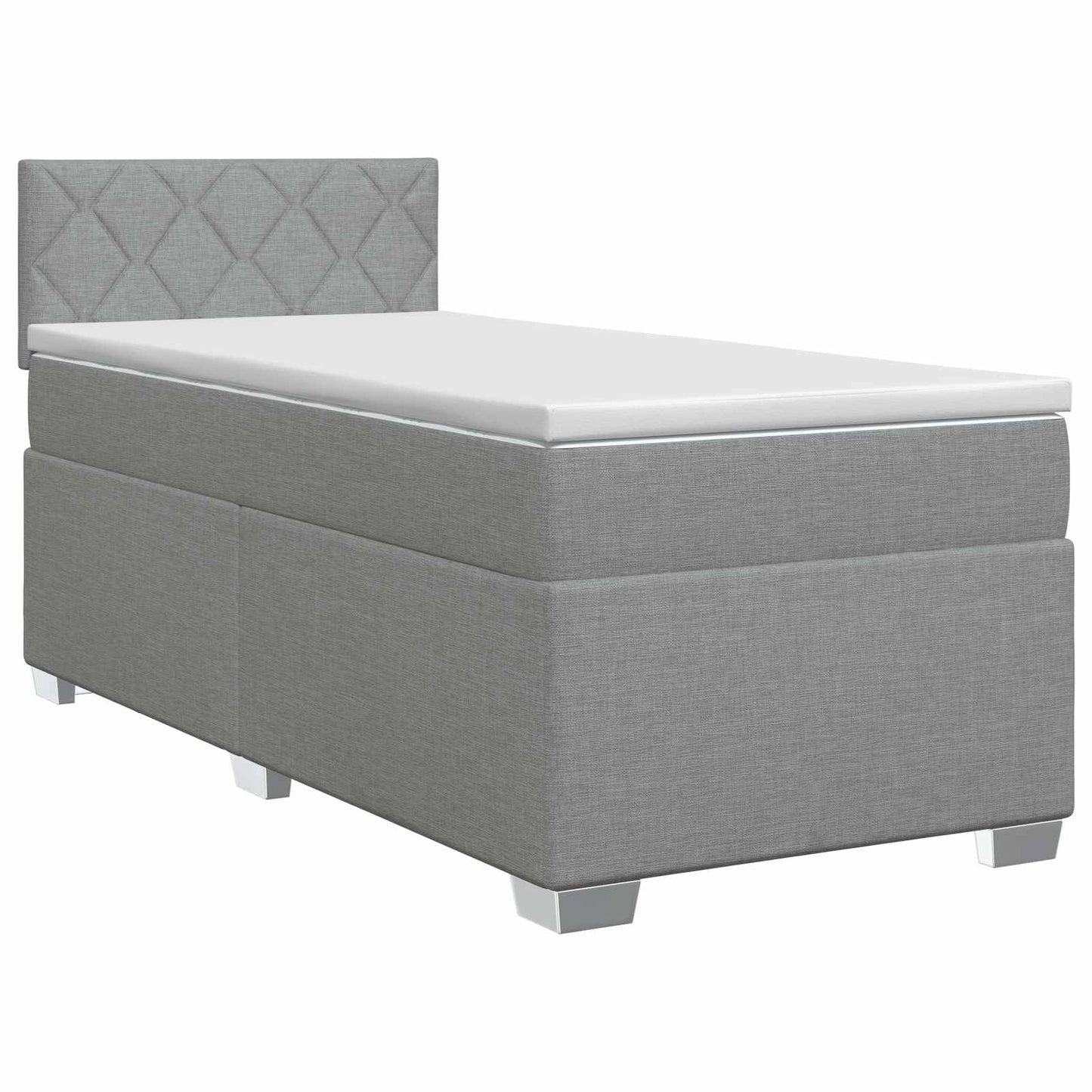 Boxspringbed met matras Lichtgrijs 100 x 200 cm Stof