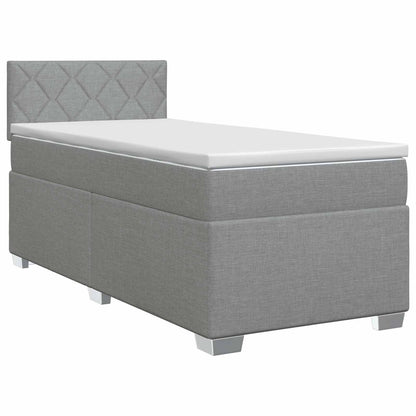 Boxspringbed met matras Lichtgrijs 100 x 200 cm Stof