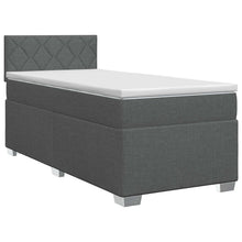 Boxspringbed met matras Donkergrijs 100 x 200 cm Stof