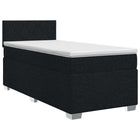 Boxspringbed met matras 100x200 cm zwart stof