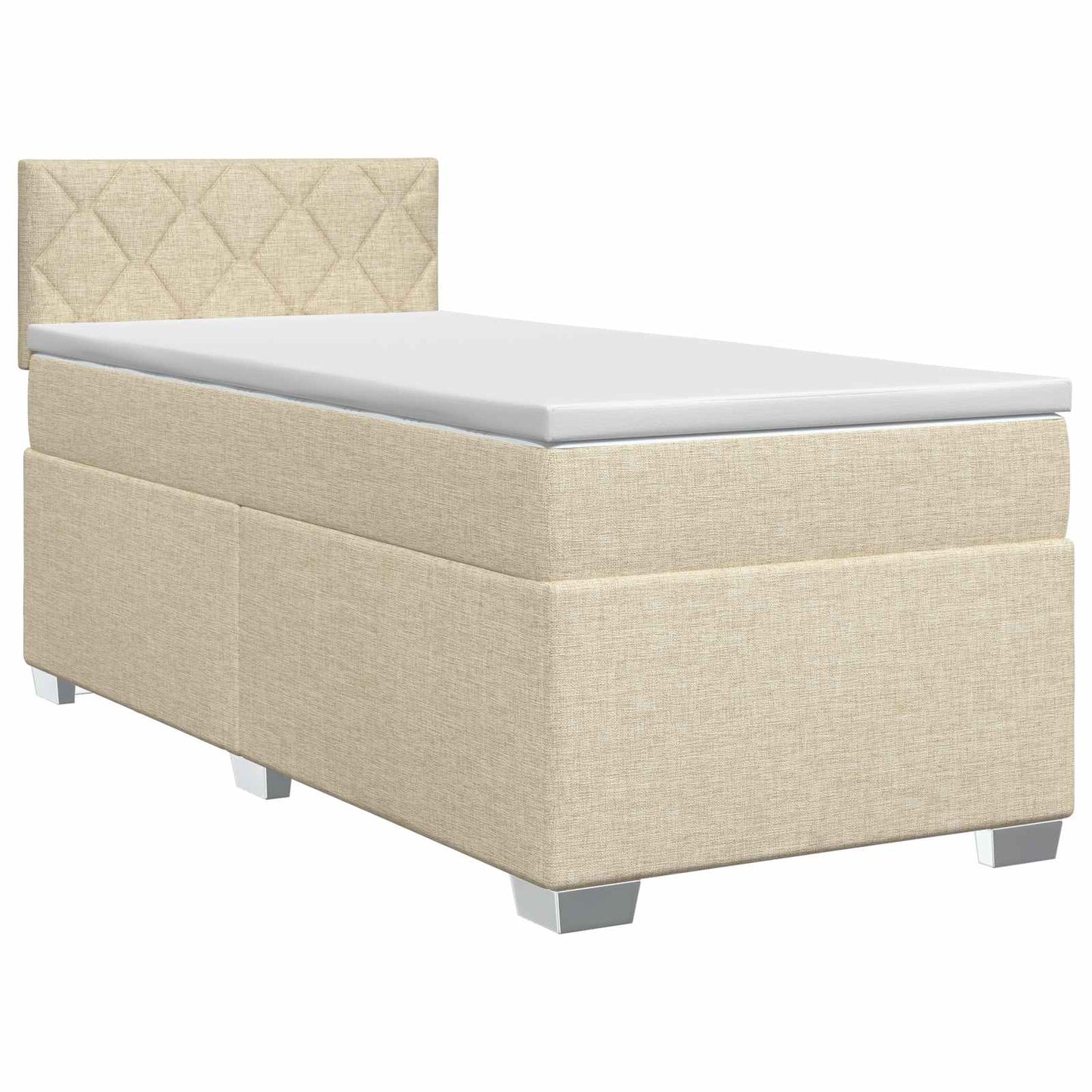 Boxspringbed met matras Crèmekleurig 100 x 200 cm Stof