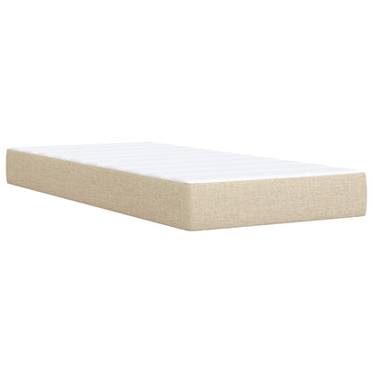 Boxspringbed met matras Crèmekleurig 100 x 200 cm Stof