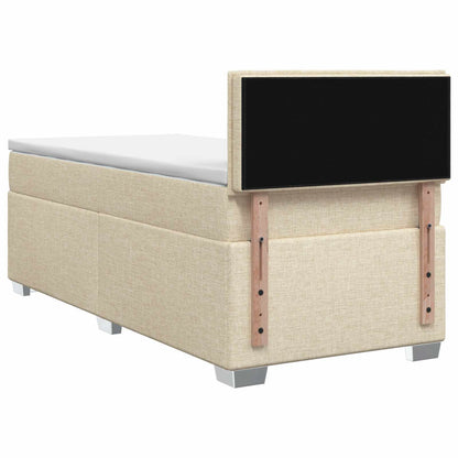 Boxspringbed met matras Crèmekleurig 100 x 200 cm Stof