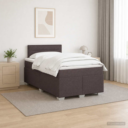 Boxspringbed met matras Donkerbruin 120 x 190 cm Stof