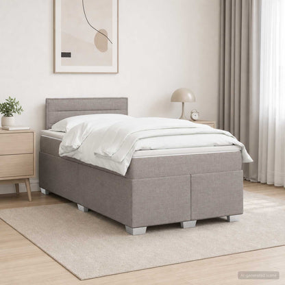 Boxspringbed met matras met hoofdeinde Taupe 120 x 200 cm Stof