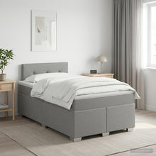 Boxspringbed met matras Lichtgrijs 120 x 190 cm Stof