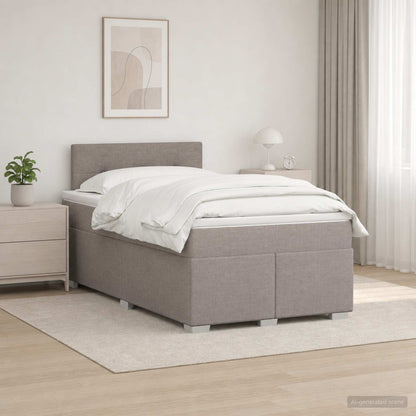 Boxspringbed met matras met hoofdeinde Taupe 120 x 200 cm Stof