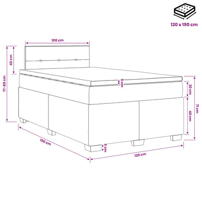 Boxspringbed met matras Crèmekleurig 120 x 190 cm Stof