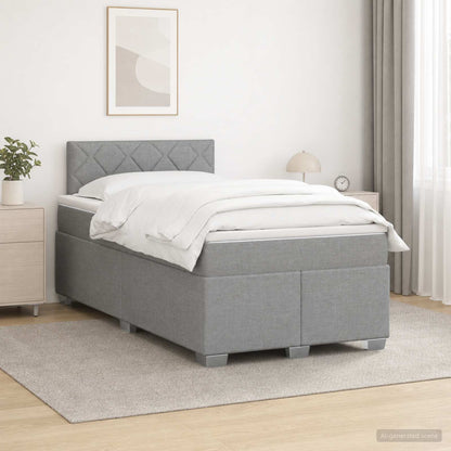 Boxspringbed met matras Lichtgrijs 120 x 190 cm Stof