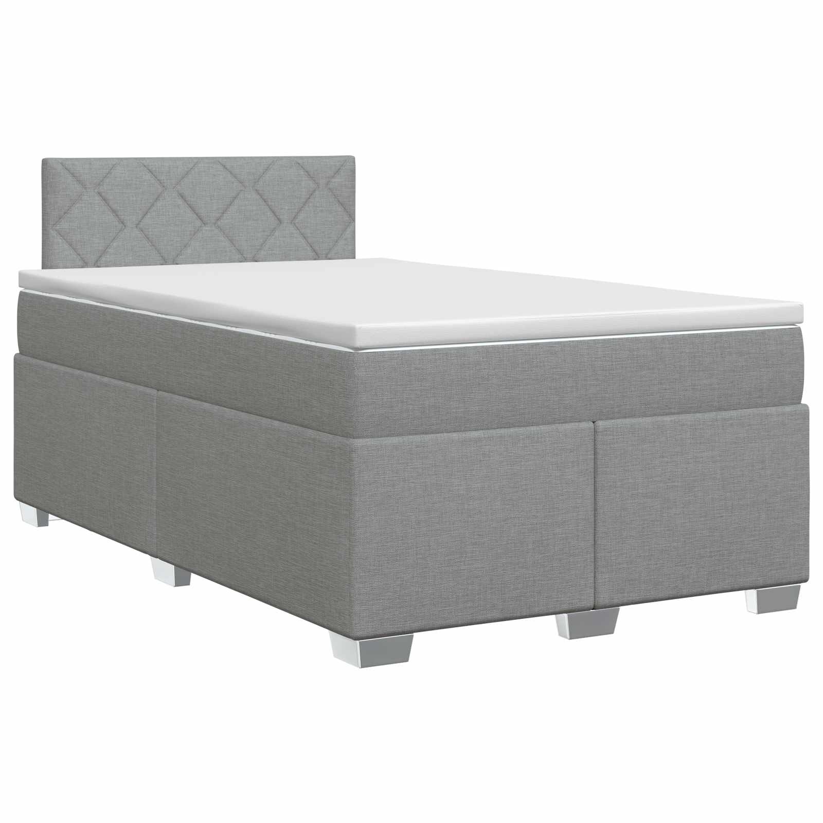 Boxspringbed met matras Lichtgrijs 120 x 190 cm Stof
