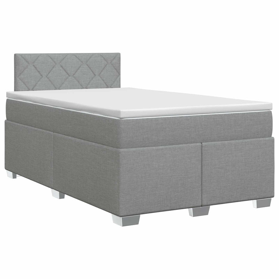 Boxspringbed met matras Lichtgrijs 120 x 190 cm Stof