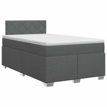 Boxspringbed met matras Donkergrijs 120 x 190 cm Stof