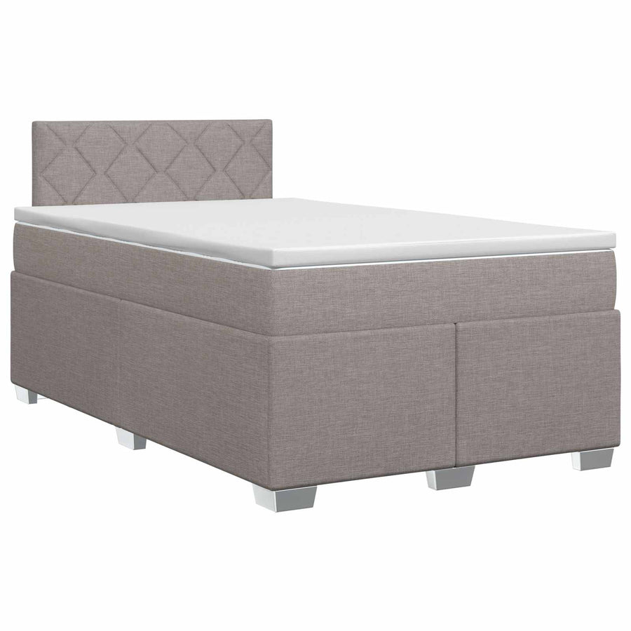 Boxspringbed met matras met hoofdeinde Taupe 120 x 190 cm Stof