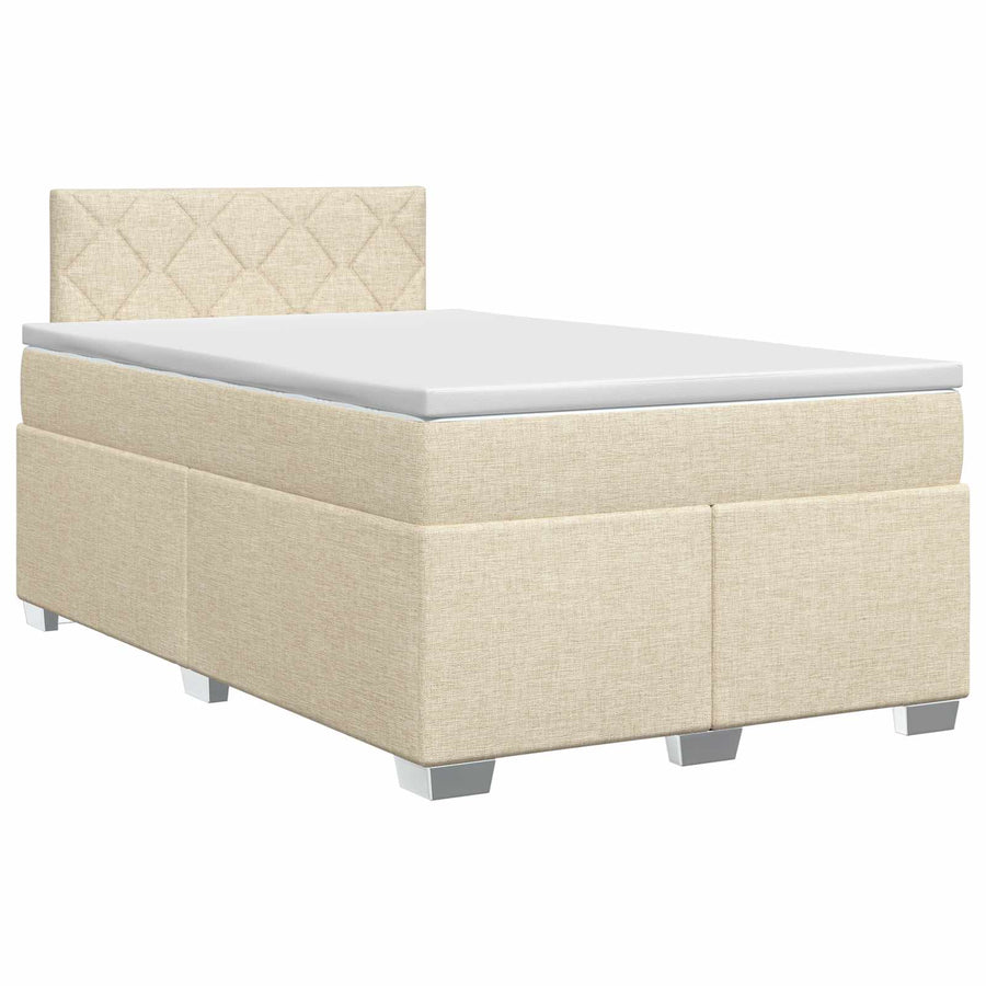 Boxspringbed met matras Crèmekleurig 120 x 190 cm Stof