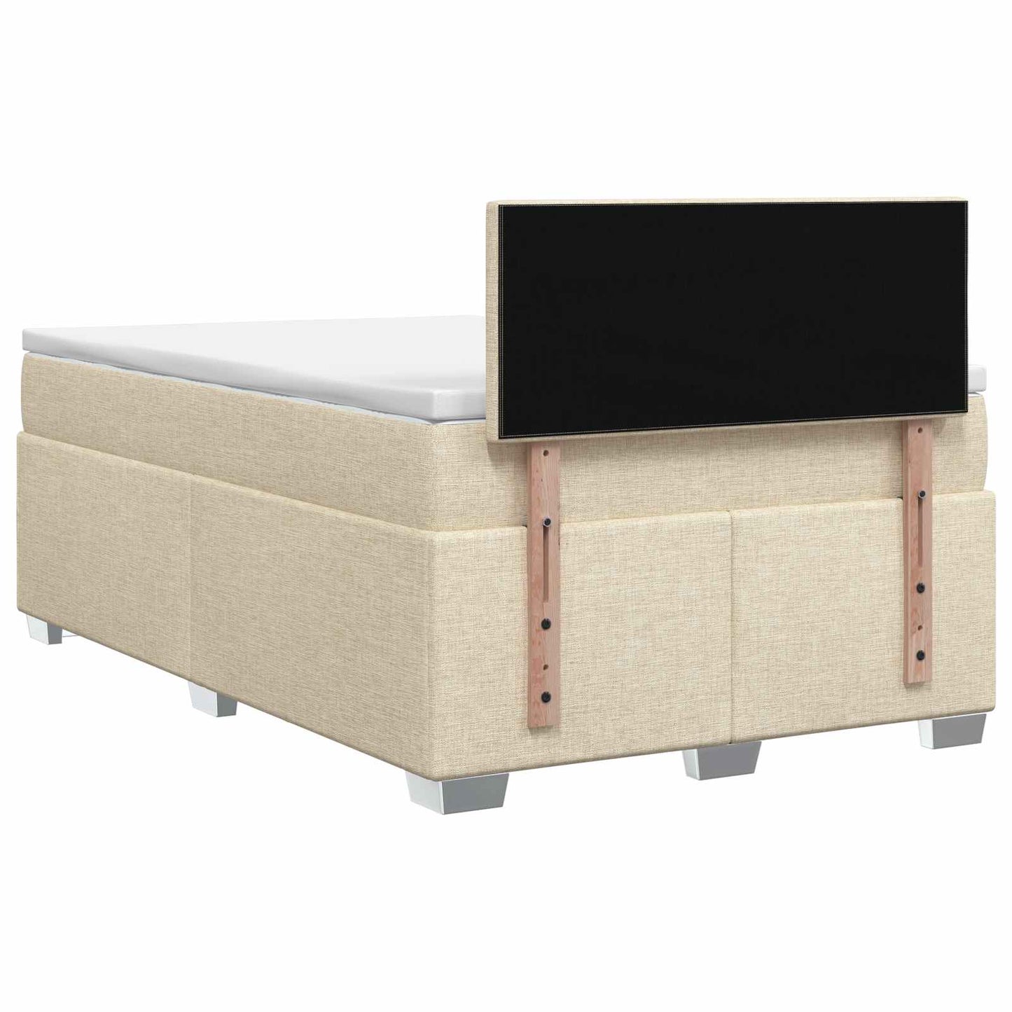 Boxspringbed met matras Crèmekleurig 120 x 190 cm Stof