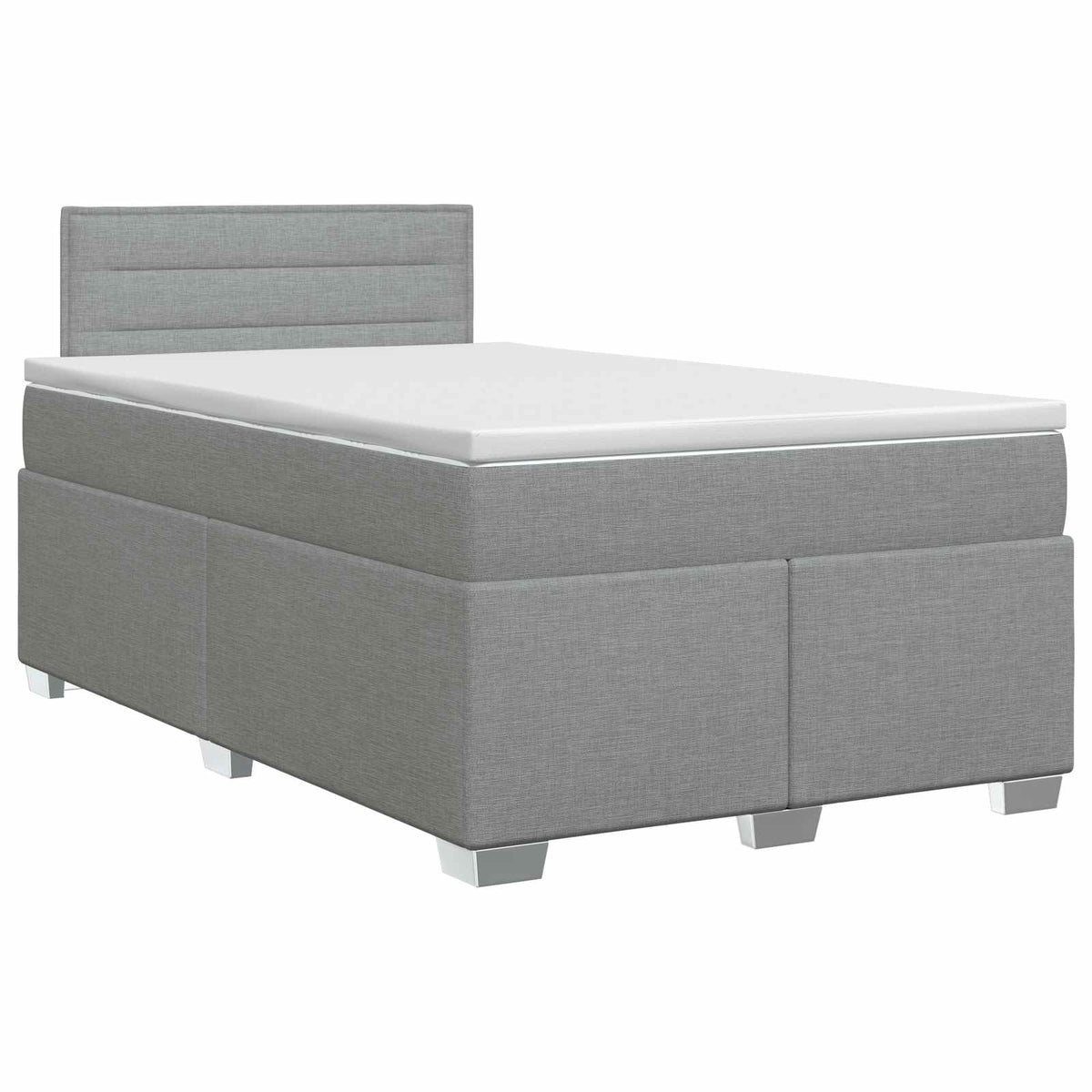 Boxspringbed met matras Lichtgrijs 120 x 200 cm Stof