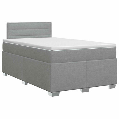 Boxspringbed met matras Lichtgrijs 120 x 200 cm Stof